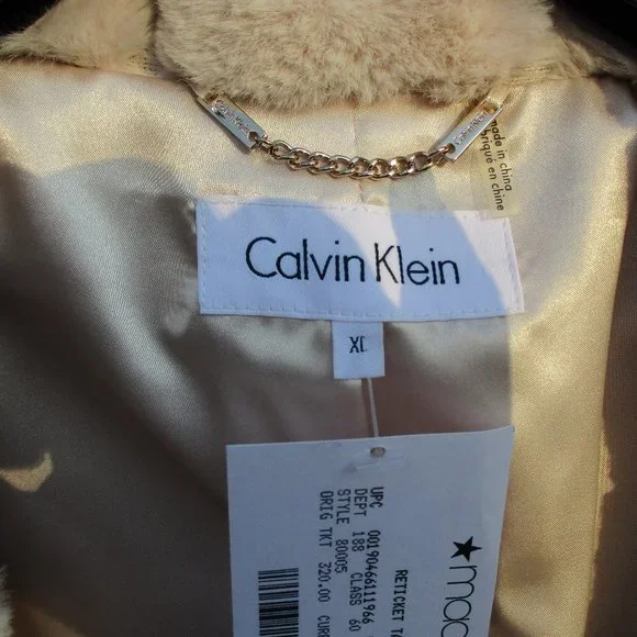 Best Offer!!NWT Calvin Klein Fur Coat   XL - Picture 5 of 10